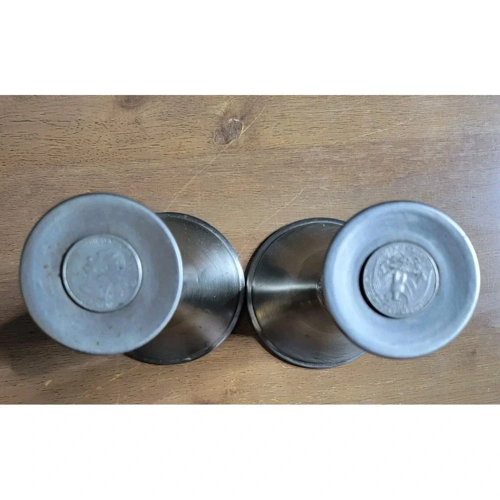 Vintage Pewter ‎ mini Candle Holders set of 2